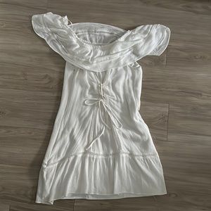 Dina Be Ruffled Mini Dress with Tie up Detail